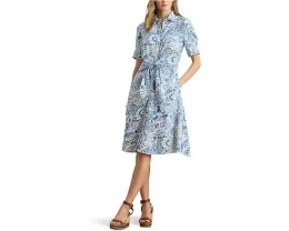 Платье-рубашка Льняное с поясом и пайсли Paisley Tie-Front Lauren Ralph Lauren