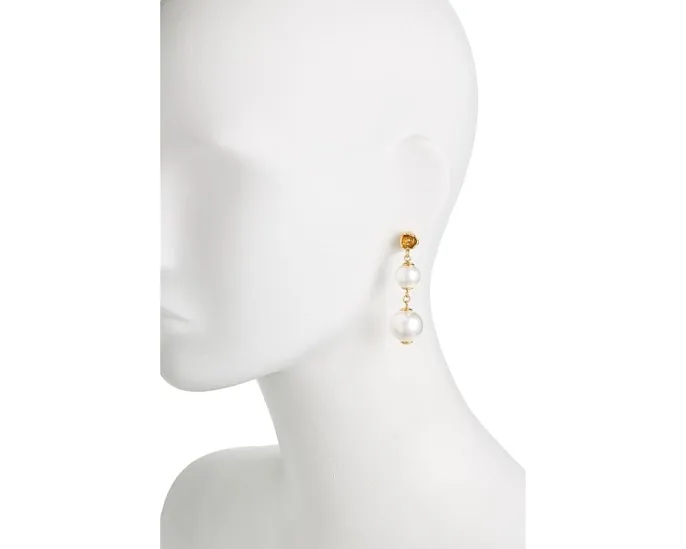 Линейные серьги Golden Bloom Linear Earrings от Kate Spade New York с жемчугом