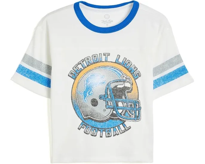 Футболка NFL Detroit Lions с полосатым ярмом Ringer Junk Food Clothing Kids