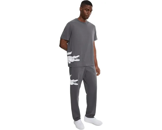 Футболка Lacoste для отдыха из хлопка с принтом в классическом крое