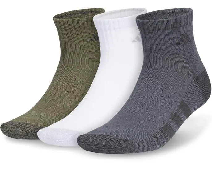 Носки Adidas Cushioned 3.0 3-Pack Quarter Socks хлопковые белые