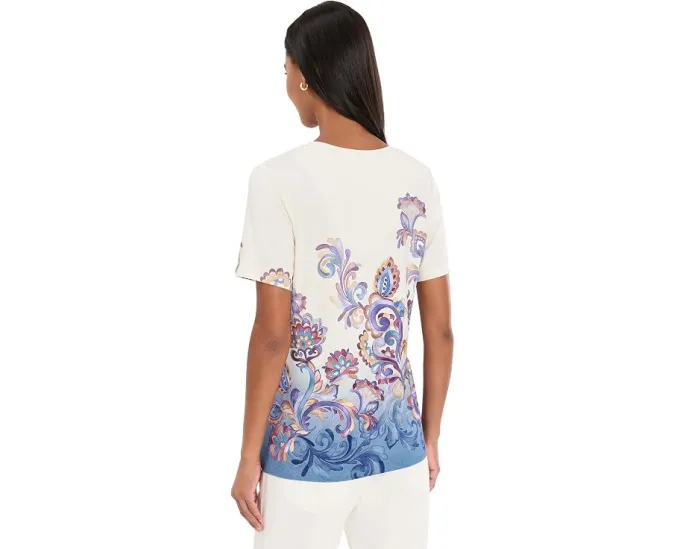Футболка любимая The Janie Favorite Button Neck Tee от Johnny Was