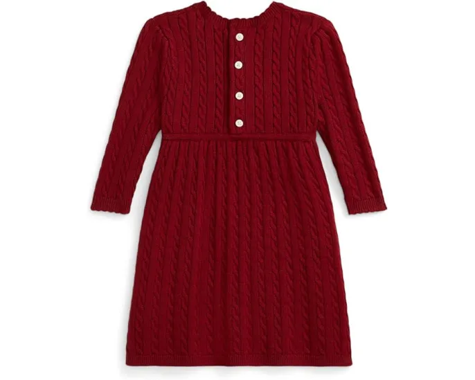 Комплект для младенцев Polo Ralph Lauren Kids: платье-свитер с косой и блумеры из хлопка