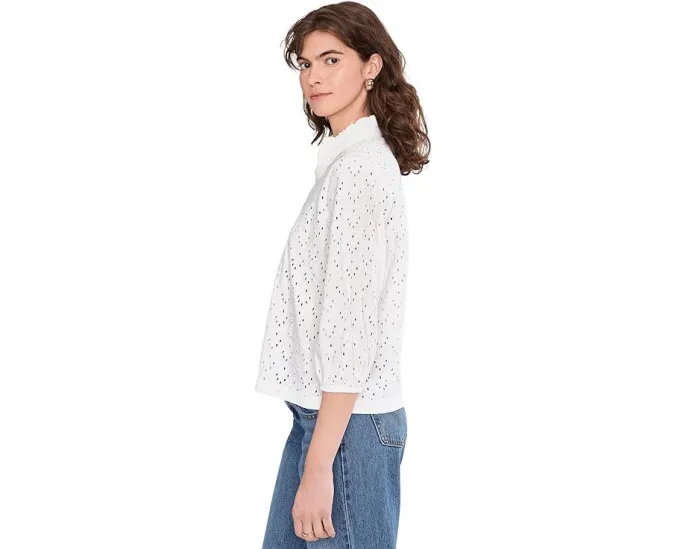 Топ с воротником-рюшей и ажурной вязкой Knit Eyelet от NIC+ZOE