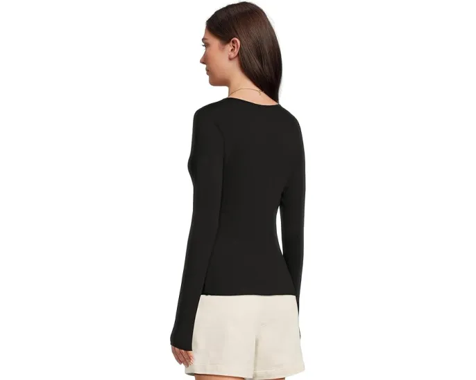 Хенли Michael Stars Salem с длинными рукавами и комбинированной планкой