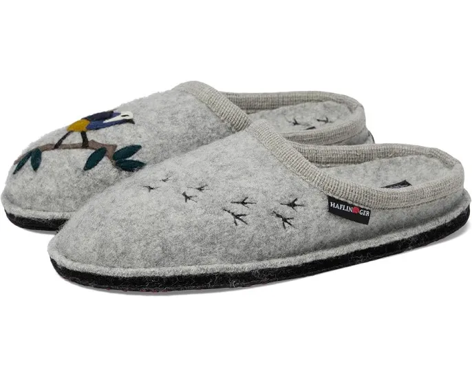 Тапочки Haflinger Songbird из вареной шерсти с противоскользящей подошвой