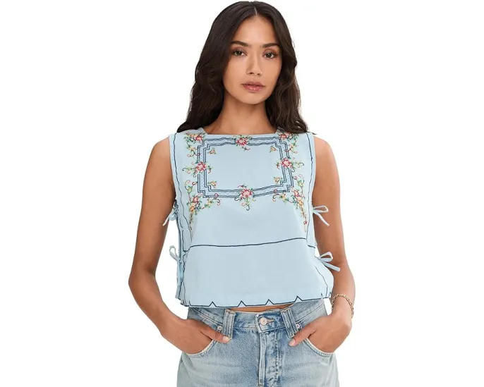 Кроп-топ Free People Garden Wall с вышивкой и открытыми боками
