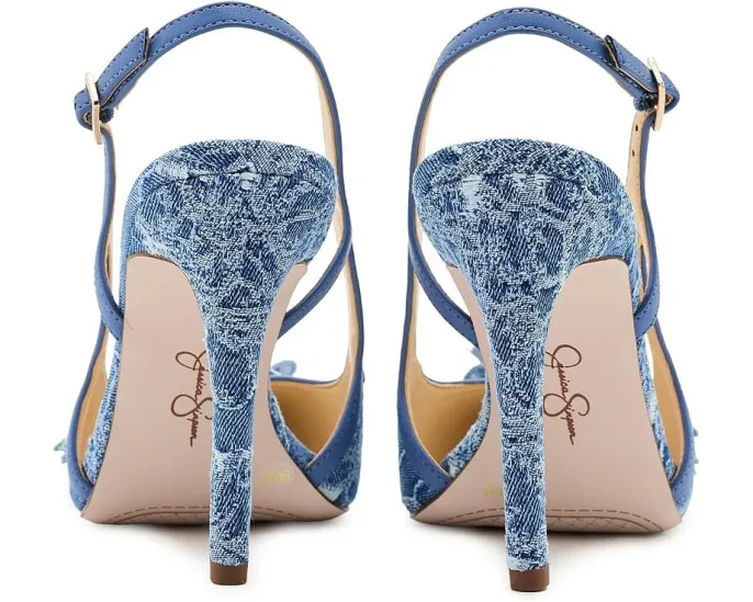 Туфли Pilitia на высоком каблуке с джинсовым цветочным рисунком от Jessica Simpson