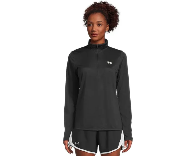 Under Armour футболка Tech 1/2 Zip Solid с воротником и длинными рукавами