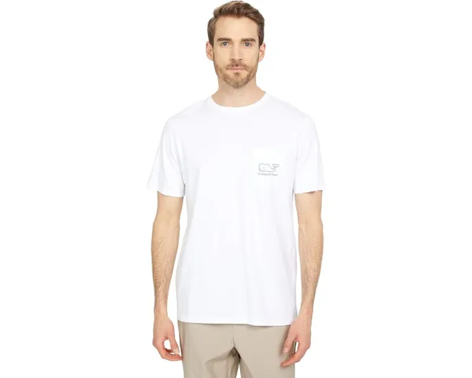 Vineyard Vines футболка с коротким рукавом и карманом Vintage Whale Pocket
