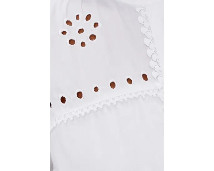 Платье-рубашка Avec Les Filles с длинным рукавом и ажурными деталями