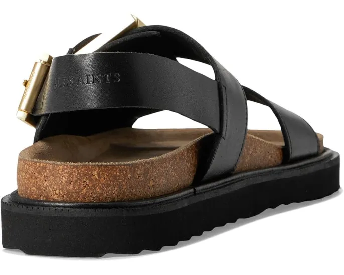 Сандалии AllSaints Isla из кожи с тремя ремешками и пряжкой