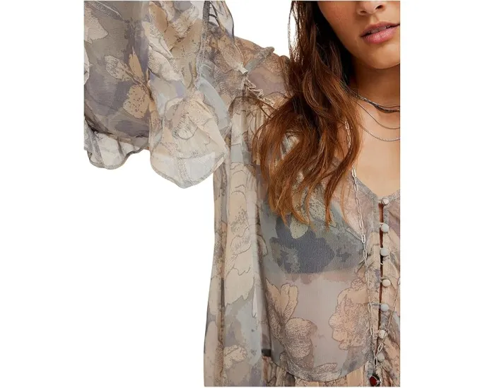 Свободная блуза Free People Day Dreaming из фланели в клетку с накладным карманом