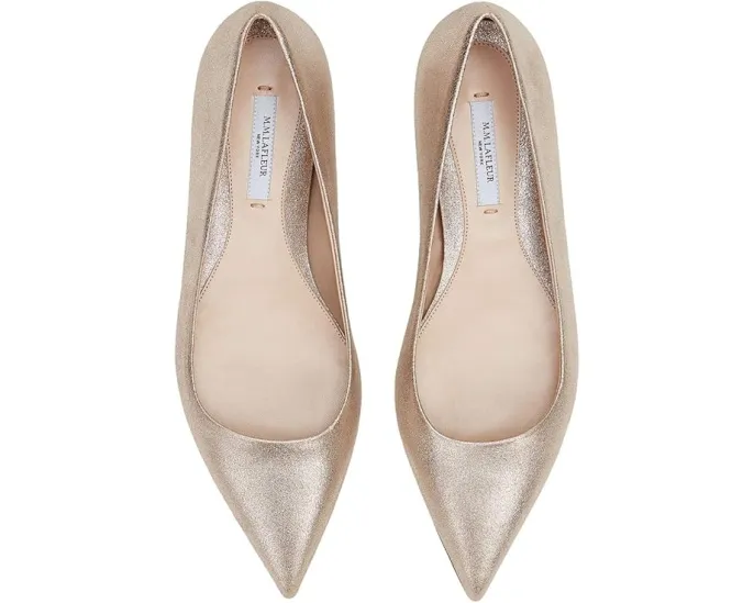 Балетки Rowan Flat M.M.LaFleur из итальянской кожи с эффектом металлик