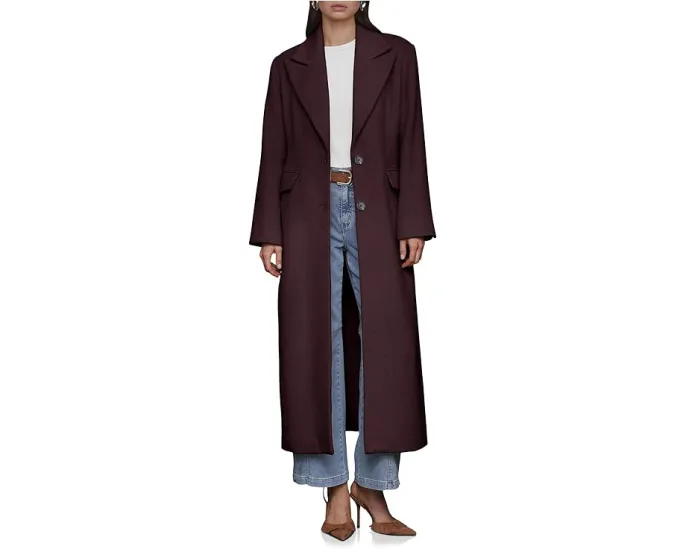 Приталенное пальто Avec Les Filles с подплечниками и длинным силуэтом