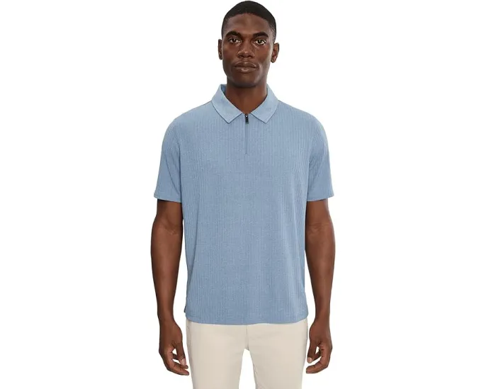 Поло Johnston & Murphy Finn Ribbed Zip на молнии с ребристым эффектом