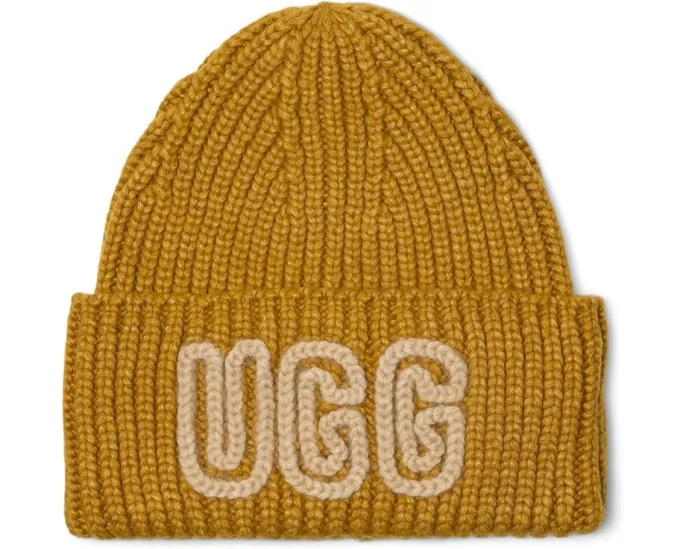 Шапка UGG Chunky Crafted Rib с крупной резинкой и контрастным логотипом