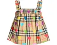 Детская блузка Gabi Heart Check с клеткой и сердечками Burberry Kids