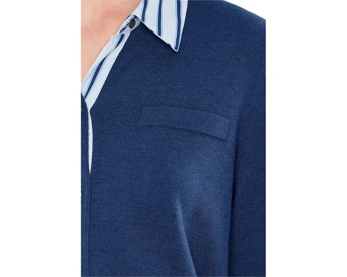 Кардиган Vince Camuto с плетеными отделками из смесовой пряжи