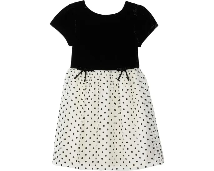 Платье Janie and Jack из мягкого бархата с рисунком в горошек