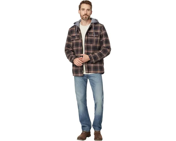 Куртка Levi's из хлопка с капюшоном и подкладкой из шерпи