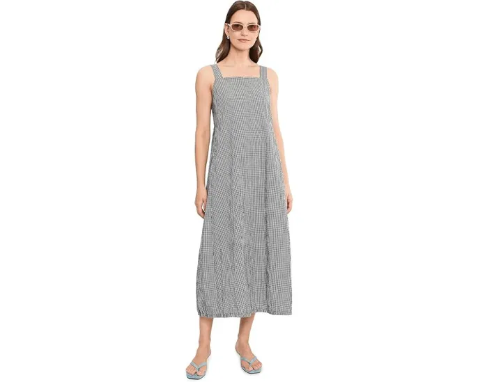Платье-фонарик Organic Cotton Pucker Check Eileen Fisher с органическим хлопком