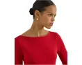 Топ Lauren Ralph Lauren из хлопка с эластаном с лодочкой
