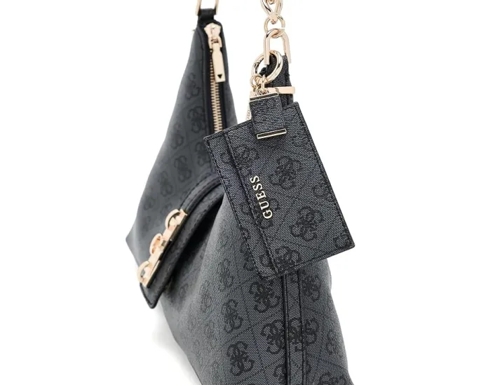 Сумка GUESS Yvonne Logo Hobo через плечо с цепочкой, стеганая