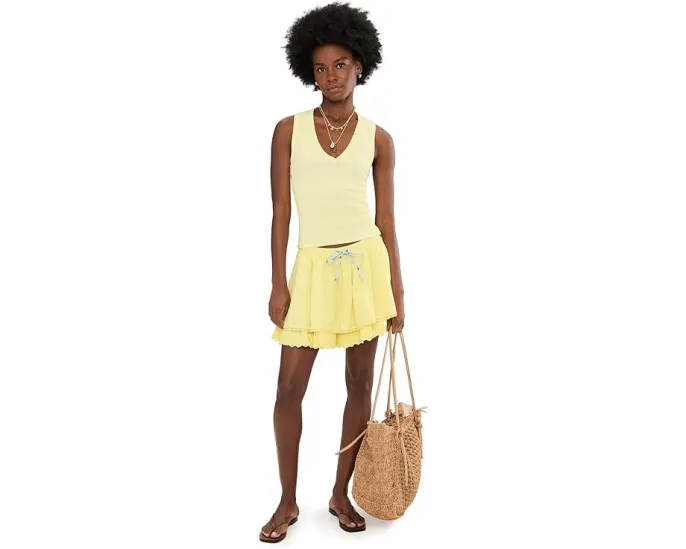 Мини-юбка Lady Tulip от Free People с кружевной отделкой и вышивкой