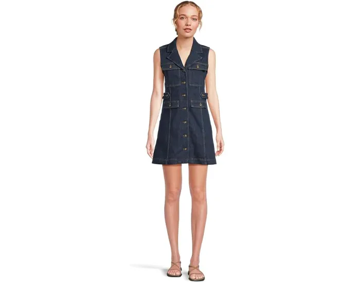 Джинсовое платье Andria Dress в стиле сафари с карманами от Paige