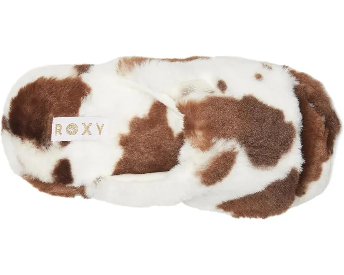 Тапочки Roxy Sloane с принтом под корову и мягкой стелькой