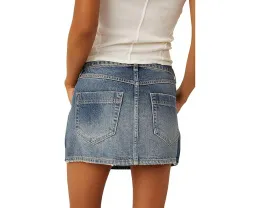 Free People Wynne Denim Skirt джинсовая юбка миди на пуговицах