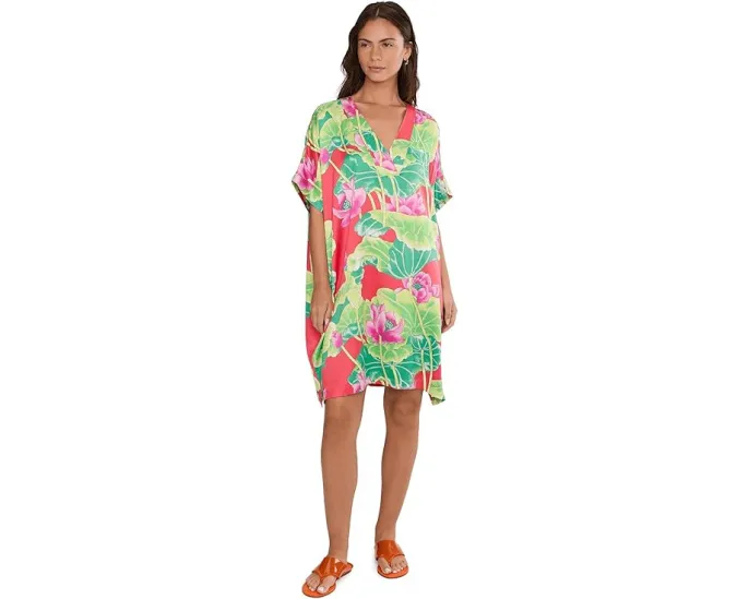 Ночная сорочка N by Natori из сатина с принтом Ascendant Lotus