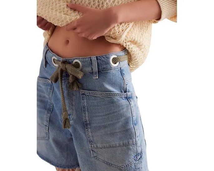 Шорты Free People Moxie с низкой посадкой и широким кроем