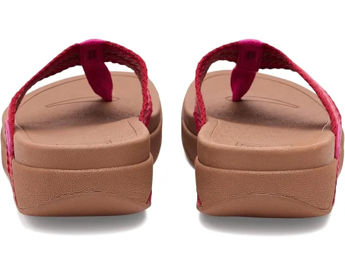 FitFlop Surfa Stripe-Webbing Toe-Post Sandals с ремешками из тесьмы