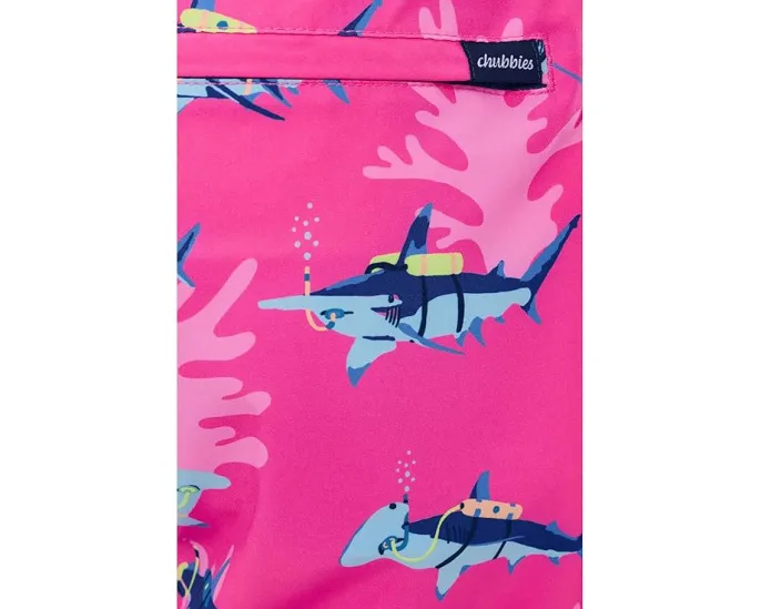 Плавки Chubbies The Great Pink Sharks 14 см с принтом под кожу акулы и защитной подкладкой