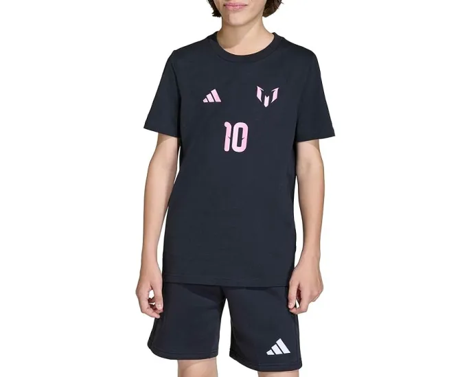 Футболка Adidas с именем и номером Месси для мальчиков