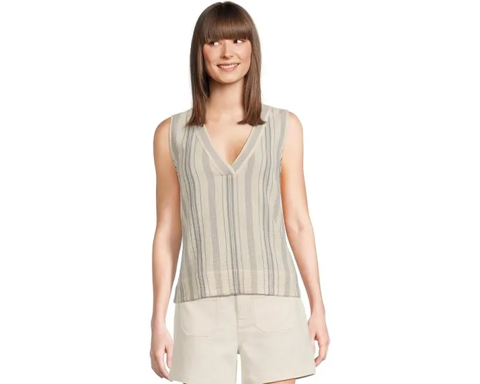 Faherty топ без рукавов из органического хлопка с V-образным вырезом