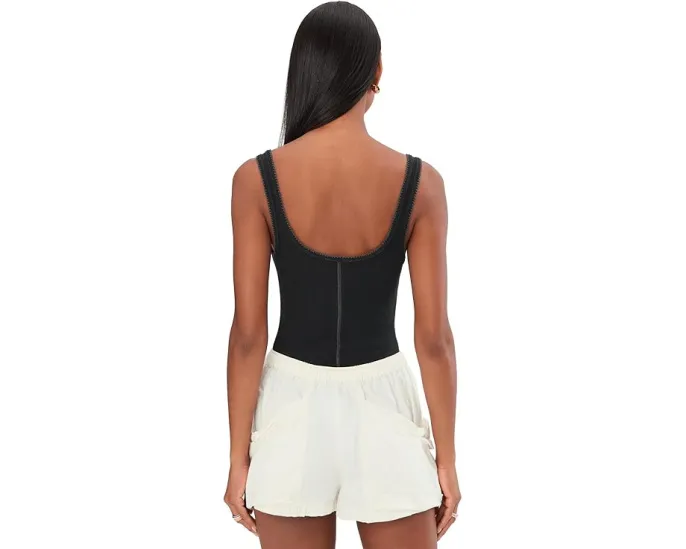 Топ Free People End Game Pointelle с вырезом сердечком и застежкой на пуговицах