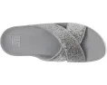 Сандалии Lulu Crinkled-shimmer Cross Slides от FitFlop с блестками