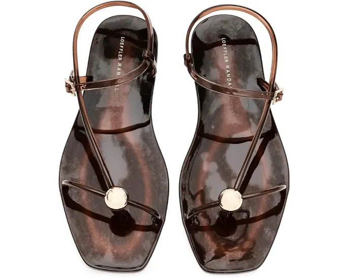 Босоножки Loeffler Randall Dana из блестящего материала с ремешками