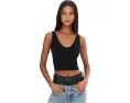 Майка Free People Solid Rib с квадратной спинкой и укороченным кроем