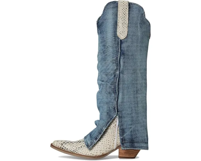 Кожаные ботинки Dingo Shabby Leather Boot с принтом под кожу рептилии