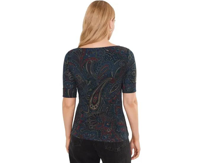 Футболка Lauren Ralph Lauren Paisley с вырезом лодочка