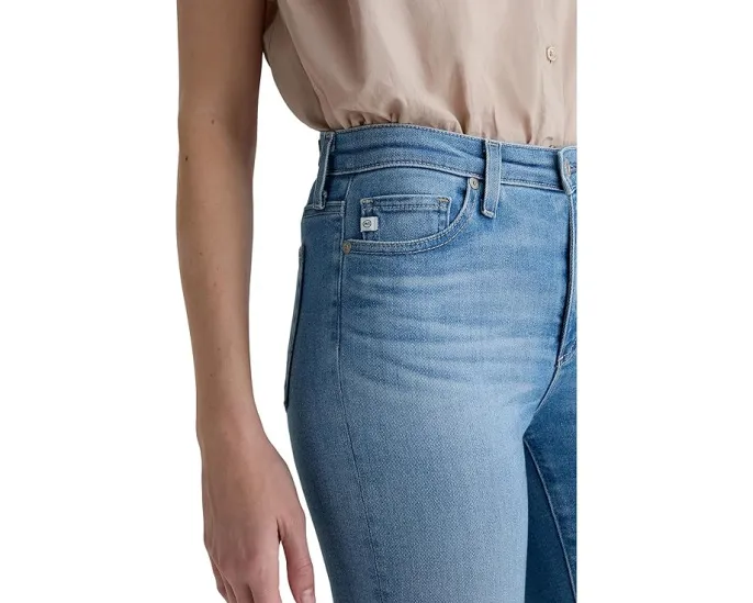 Джинсы AG Jeans Mari с завышенной талией и прямым укороченным кроем в цвете Atlantis