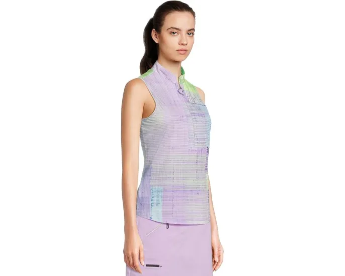 Безрукавный поло Jamie Sadock с тартановым принтом из дышащей ткани Cooltrex