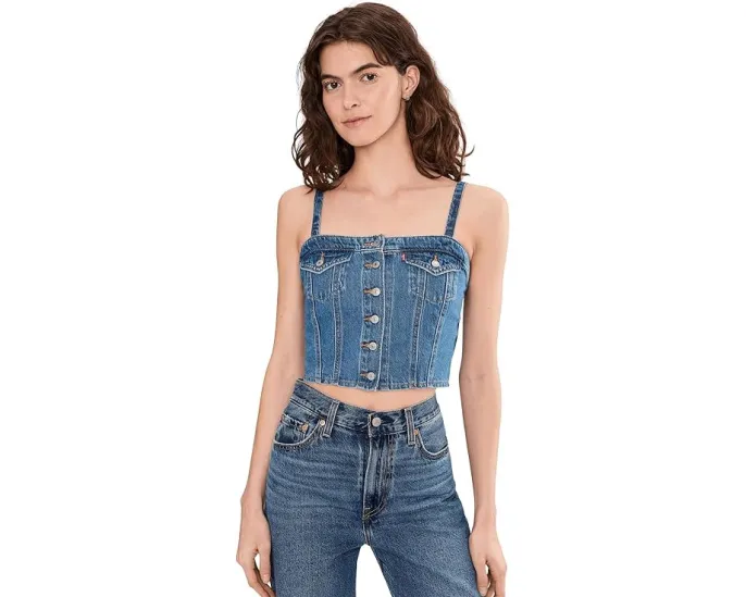 Топ-труба Levi's Premium Denim Tube Vest из денима с съемными бретелями