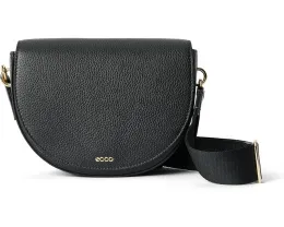 Сумка через плечо ECCO Saddle Bag из черной тесненой кожи