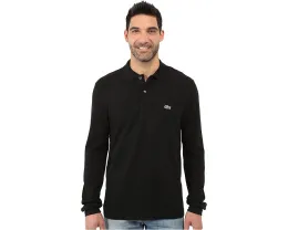 Поло Lacoste с длинным рукавом из пике с вышитым крокодилом
