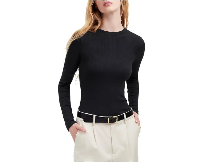 Свитер Madewell Modal Rib Long Sleeve Crewneck с ребристой вязкой